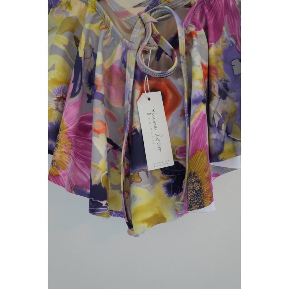 Kids June Loop Floral Bikini Top Size Medium - Picture 4 of 4